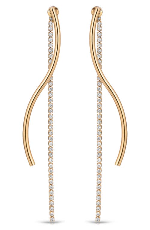 Ettika Ettika Swerve Cubic Zirconia Front/Back Earrings
