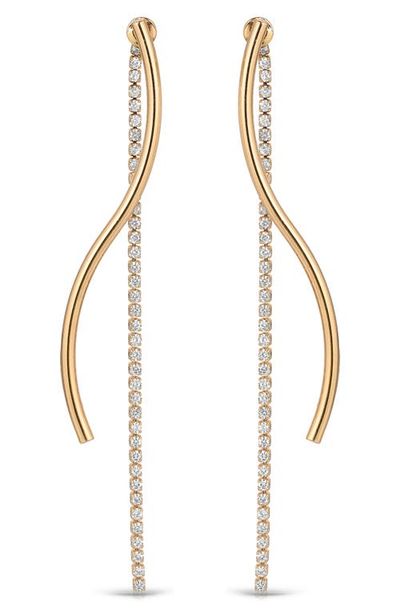 Ettika Ettika Swerve Cubic Zirconia Front/Back Earrings