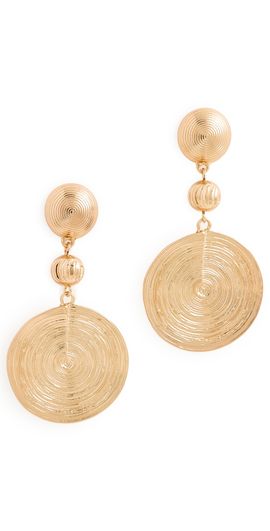 Ettika Ettika Swirl Pendant Dangle Earrings Gold One