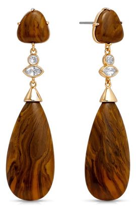 Ettika Ettika Tiger's Eye Solstice Drop Earrings