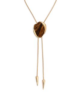 Ettika Ettika Tiger's Eye Statement Bolo Lariat Necklace, 31