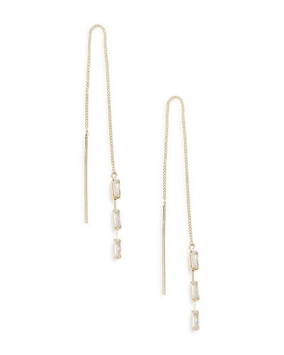Ettika Ettika Triple Baguette Chain Threader Earrings