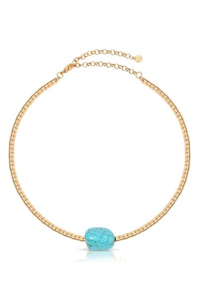 Ettika Ettika Turquoise Pendant Bead Necklace 