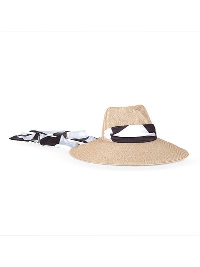 Eugenia Kim Women's Cassidy Scarf-Detail Packable Wide-Brim Fedora