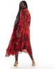 Ever New Curve Ever New Curve long sleeve maxi dress in red rose floral-Multi - 3