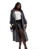 Ever New Curve Ever New Curve oversized wrap coat in charcoal-Gray - 1