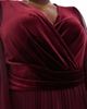 Ever New Curve Ever New Curve velvet twist bodice pleated midaxi dress in oxblood-Red - 4