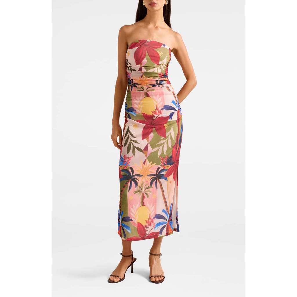 Ever New Robe Ever New - Alex Strapless Ruched Mesh Maxi Dress