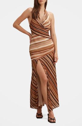 Ever New Ever New Ana Stripe Halter Maxi Dress 