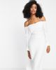 Ever New Ever New Bridal cold shoulder cowl midi dress with thigh slit in ivory-White - 1