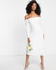 Ever New Ever New Bridal cold shoulder cowl midi dress with thigh slit in ivory-White - 2
