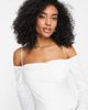 Ever New Ever New Bridal cold shoulder cowl midi dress with thigh slit in ivory-White - 3