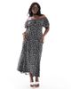 Ever New Ever New Curve off the shoulder midaxi dress in black delicate floral - 4