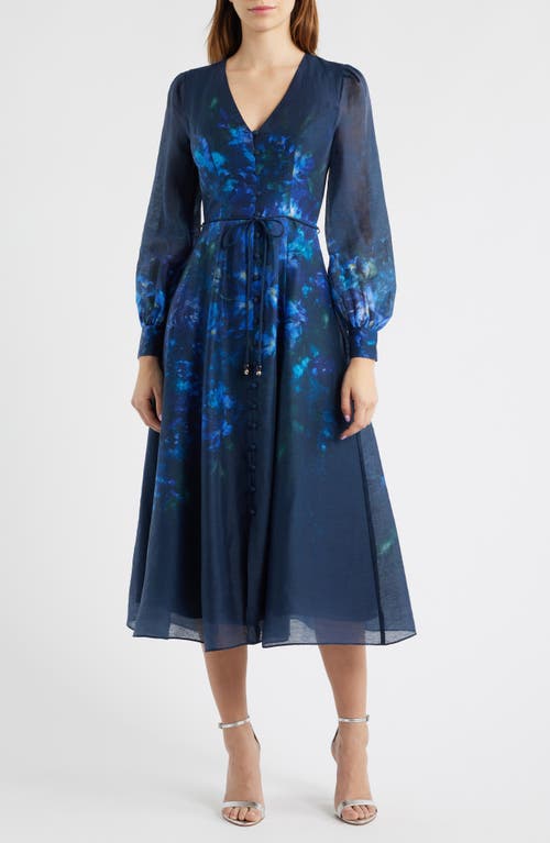 Ever New Ever New Kahlani Floral Print Long Sleeve Midi Dress
