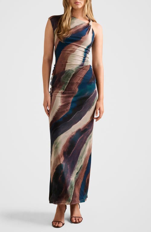 Ever New Robe Ever New - Karina Knotted One Shoulder Mesh Maxi Dress