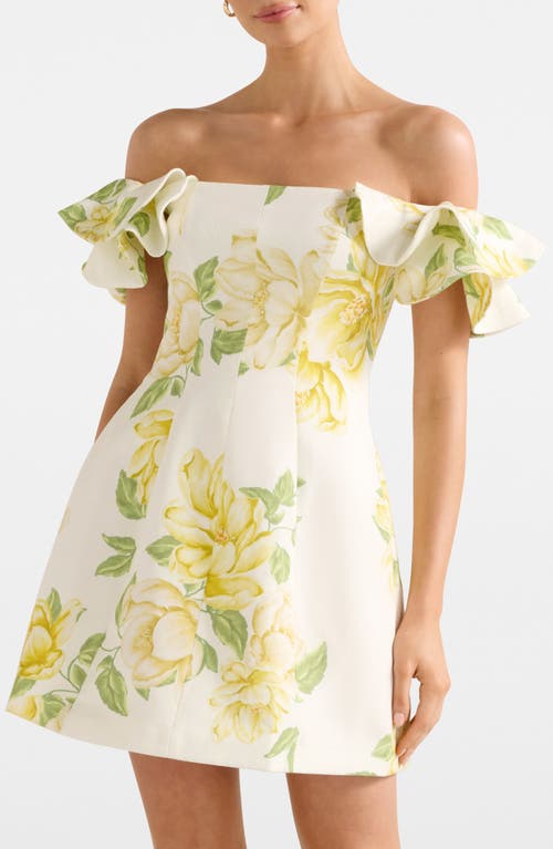 Ever New Ever New Kenzie Floral Off the Shoulder Linen Blend Minidress
