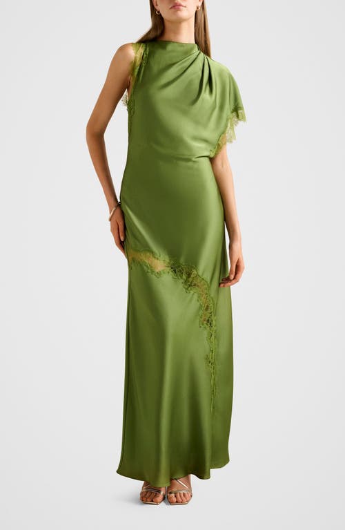 Ever New Ever New Kody One-Shoulder Satin & Lace Gown