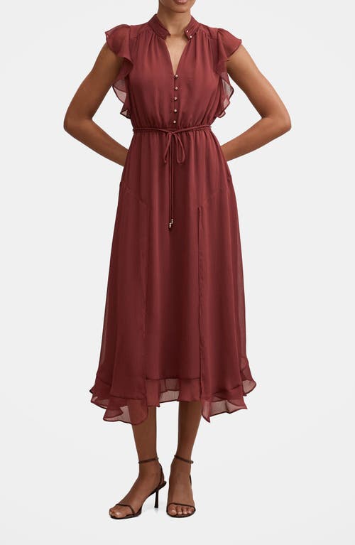 Ever New Ever New Maxwell Flutter Sleeve Midi Dress