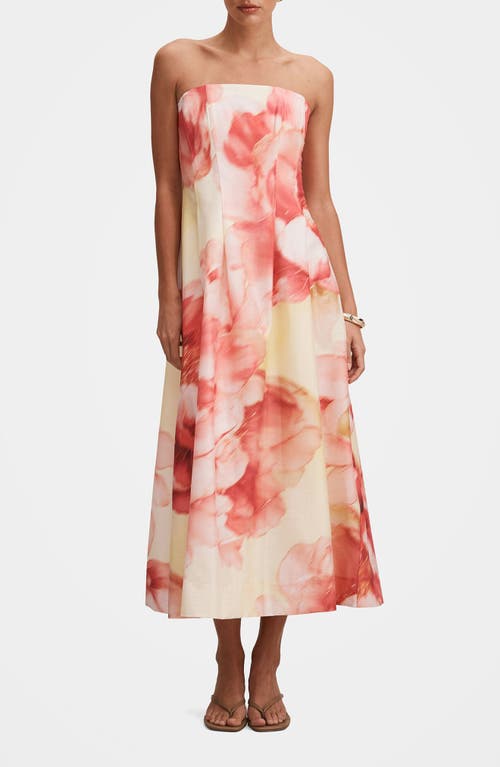 Ever New Ever New Mirielle Strapless Abstract Print Midi Sundress