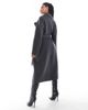 Ever New Ever New oversized wrap coat in charcoal gray heather - 4