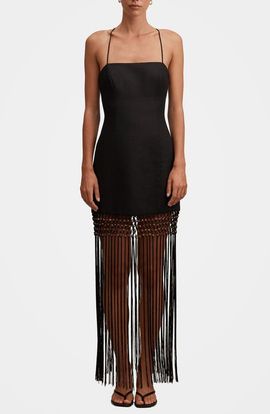 Ever New Ever New Rayna Macramé Fringe Maxi Dress