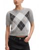 Ever New Ever New Women's Andy Argyle Fluffy Knitted T-shirt - 1