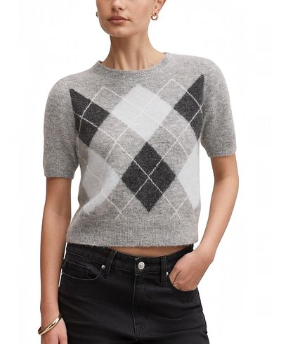 Ever New Ever New Women's Andy Argyle Fluffy Knitted T-shirt