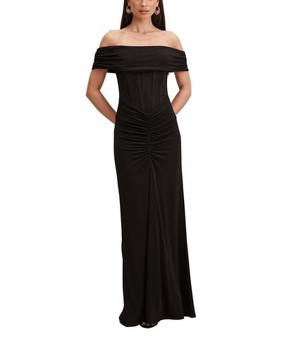Ever New Ever New Women's Ania Ruched Bardot Neck Maxi Dress