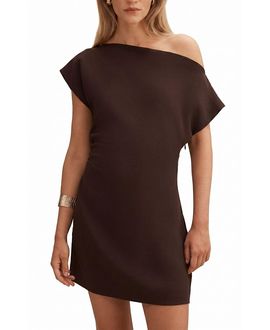 Ever New Ever New Women's Danielle Asymmetrical Neck Mini Dress