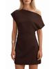 Ever New Ever New Women's Danielle Asymmetrical Neck Mini Dress - 5