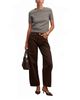 Ever New Ever New Women's Emma Mid Rise Barrel Jeans in Chocolate - 5