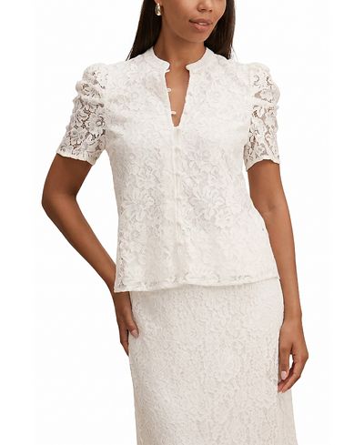 Ever New Ever New Women's Lina Short Sleeve Lace Blouse