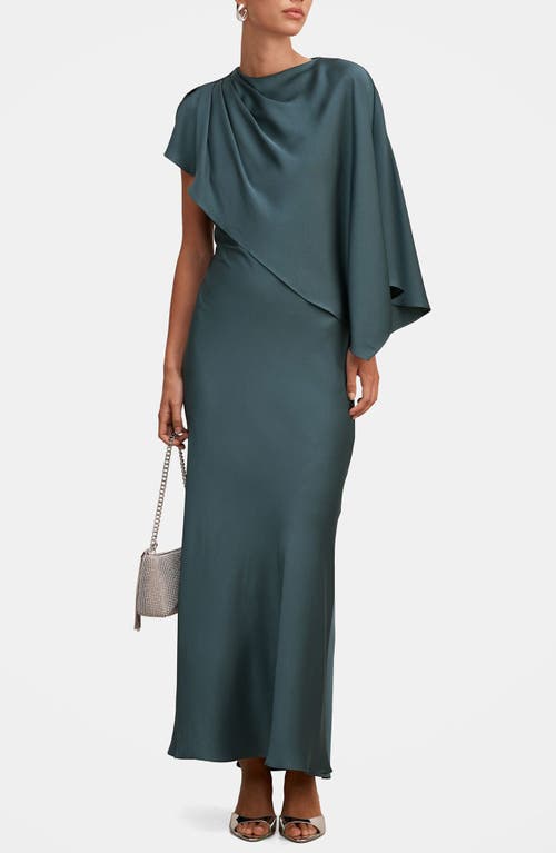 Ever New Ever New Zinnia Pleated Satin Cape Maxi Gown