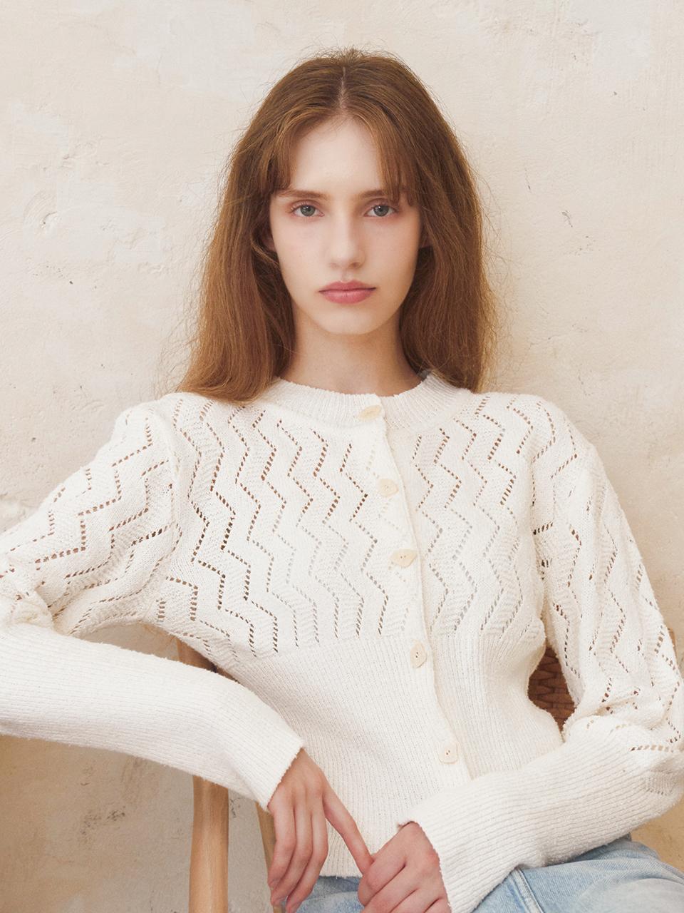 EVMOIU DIAMOND HOURGLASS CARDIGAN_OFF-WHITE