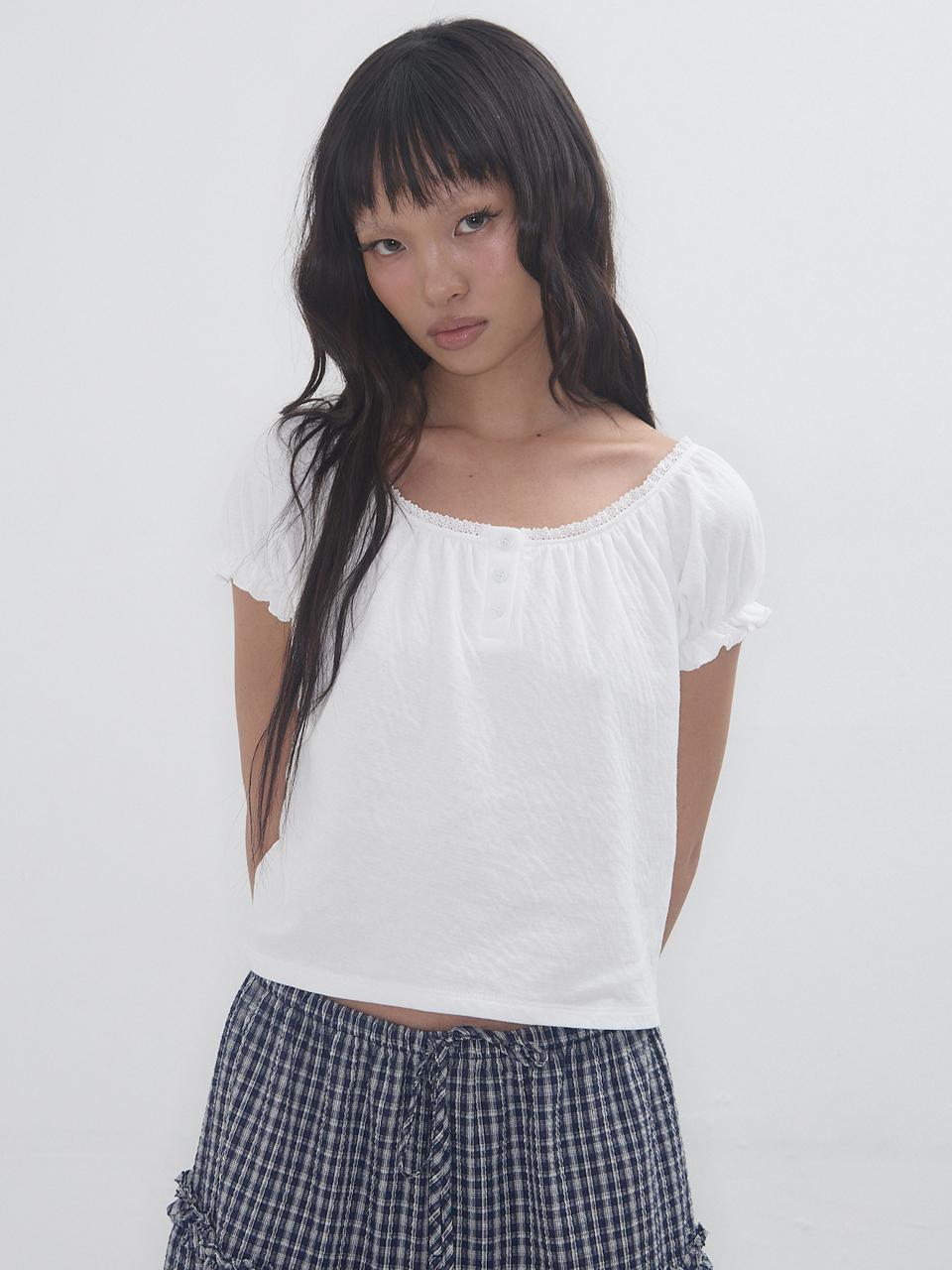 EXPIRED GIRL Bonnie Top T-Shirt [Ivory]