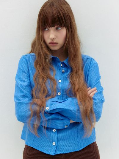 EXPIRED GIRL Maris Stripe Shirt _ Blue