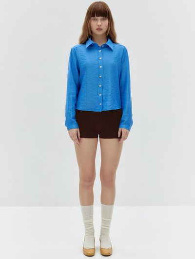 EXPIRED GIRL Micro Knit Shorts Brown