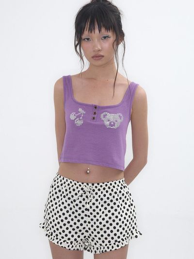 EXPIRED GIRL RED & Bear Tank Top [Purple]