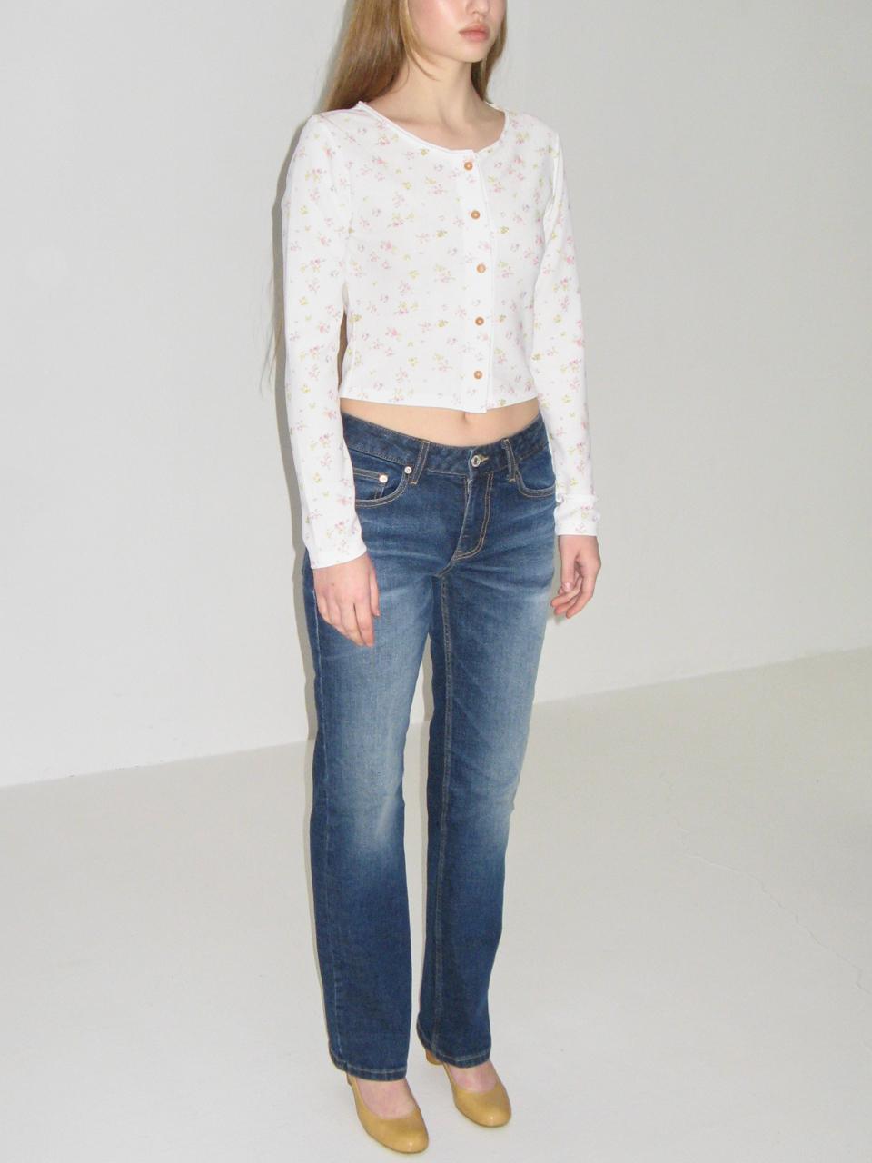EXPIRED GIRL Semi Low Straight Denim Pants