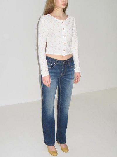 EXPIRED GIRL Semi Low Straight Denim Pants