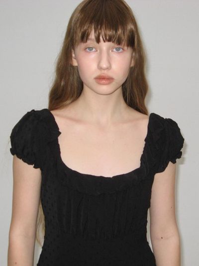 EXPIRED GIRL Square Dot Mini Dress _ Black