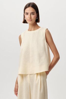 Exquise Exquise Almira Crew Neck Linen Blouse