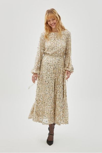 Exquise Exquise Anatole Pleated Midi Dress