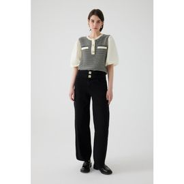 Exquise Exquise Belted Wide Leg Denim Pants