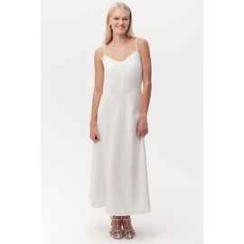 Exquise Exquise Briellyn Lace Detail Strappy Linen Midi Dress