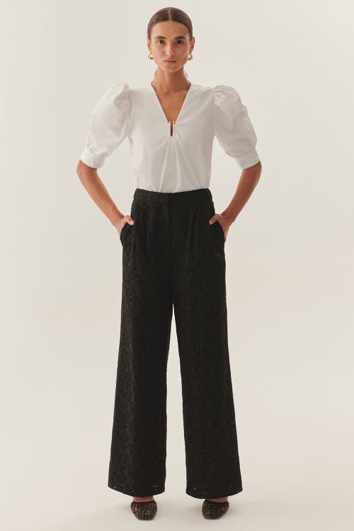 Exquise Exquise Broderie Anglaise Fabric Pants