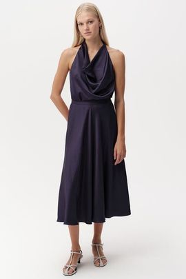 Exquise Exquise Calais Skater Midi Skirt With Zipper