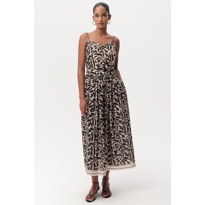 Exquise Exquise Chantal High Waist Zippered Midi Skirt With Pockets