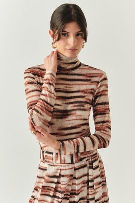 Exquise Exquise Cheyenne Turtleneck Mesh Blouse
