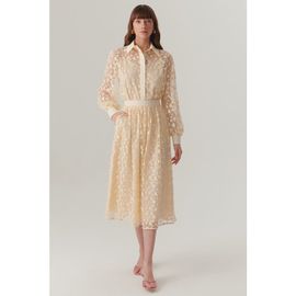 Exquise Exquise Cotton Lace Detail Regular Fit Midi Skirt